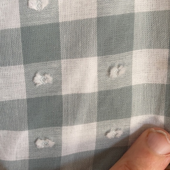 LC Lauren Conrad off the shoulder textured check w ruffle top - Picture 10 of 17